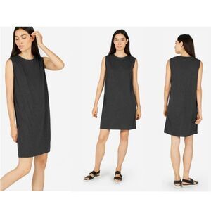 EVERLANE The Luxe Drape Muscle Tank Dress Lightweight Lyocell Charcoal Sz XS